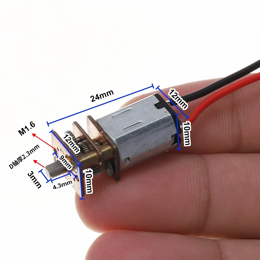 

Precision N20 DC3.7V 230RPM Gear Motor Small Motor Gearbox Balanced Intelligent Car Gear Motor with Cable 1PCS