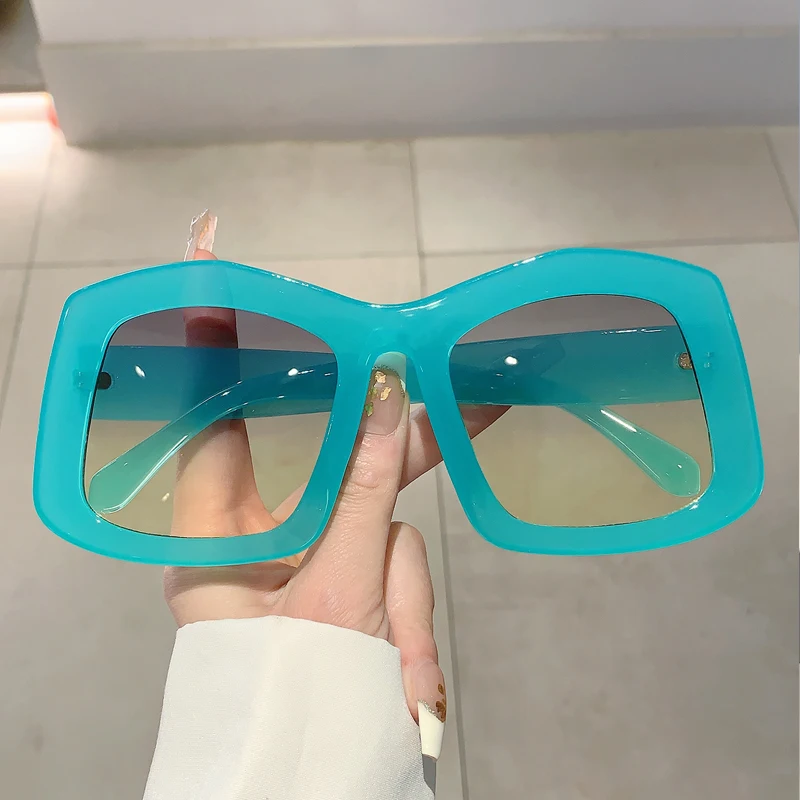 KAMMPT Oversized Irregular Sunglasses New Gradient Candy Color Women Shades Ins Trendy Brand Designer Outdoor Travelling Eyewear