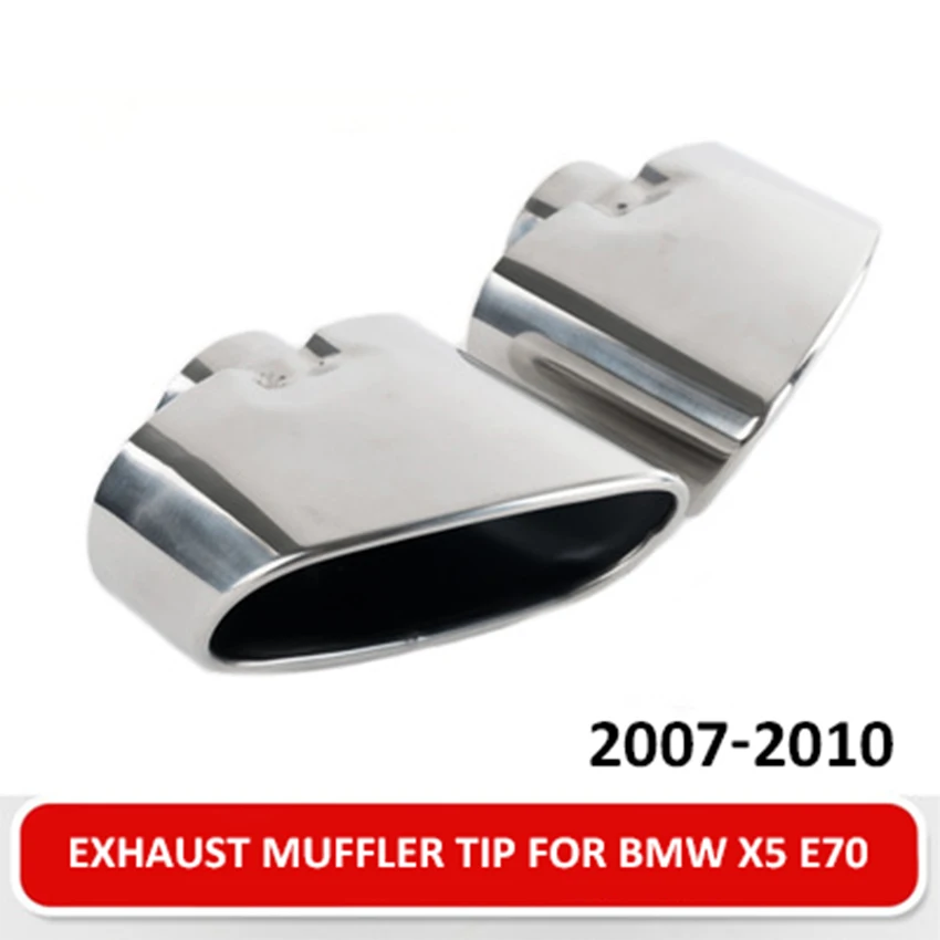 

1 Pair Car Exhaust Tip For BMW X5 E70 2007 To 2010 Stainless Steel Muffler Tip Exhaust Pipe Square Tailpipe Exhaust System Parts