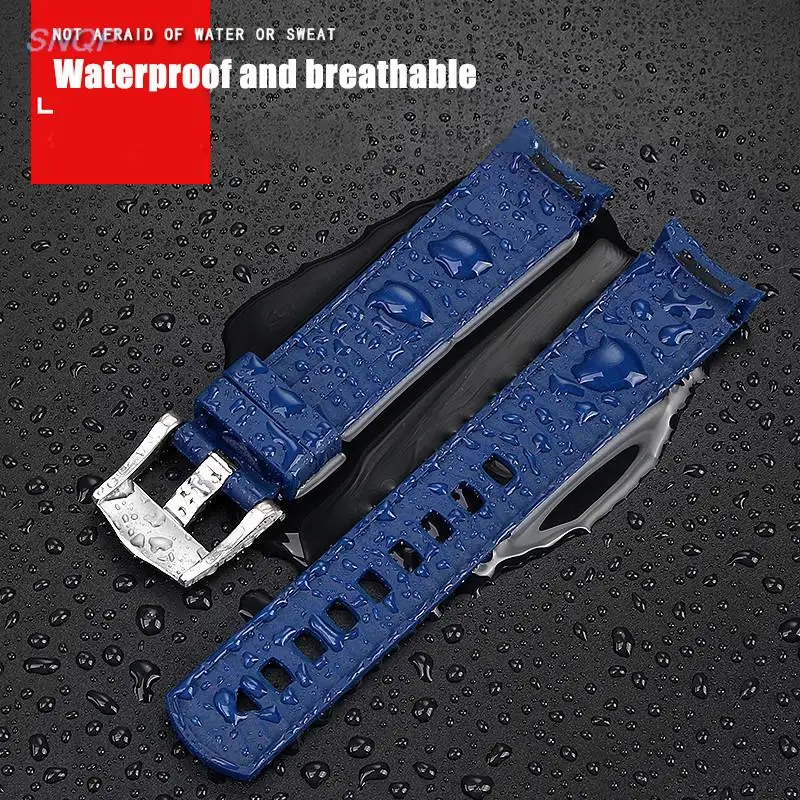 Strap for Omega SEAMASTER 300 PLANET OCEAN Curved End Rubber Silicone Watch Band Stainless Steel Pin Buckle Bracelet 20mm 22mm