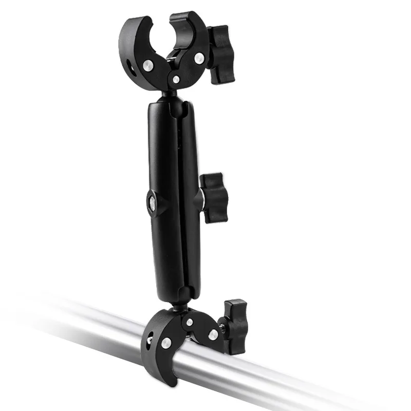 

Camera Selfie Stick Handlebar Stand for Insta360 X4 X3 GoPro 12 SJCAM Motorcycle Bicycle Double Clip Crab Clamp Bracket with Arm