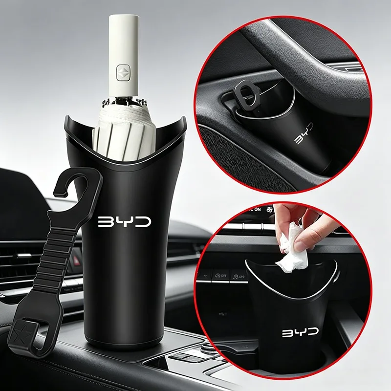 Multi Functional Car Umbrella Storage Bucket Water Bottle Holder for BYD F3 E6 Yuan Plus Tang F3 2din 2014 G6 Valve Stems & Caps