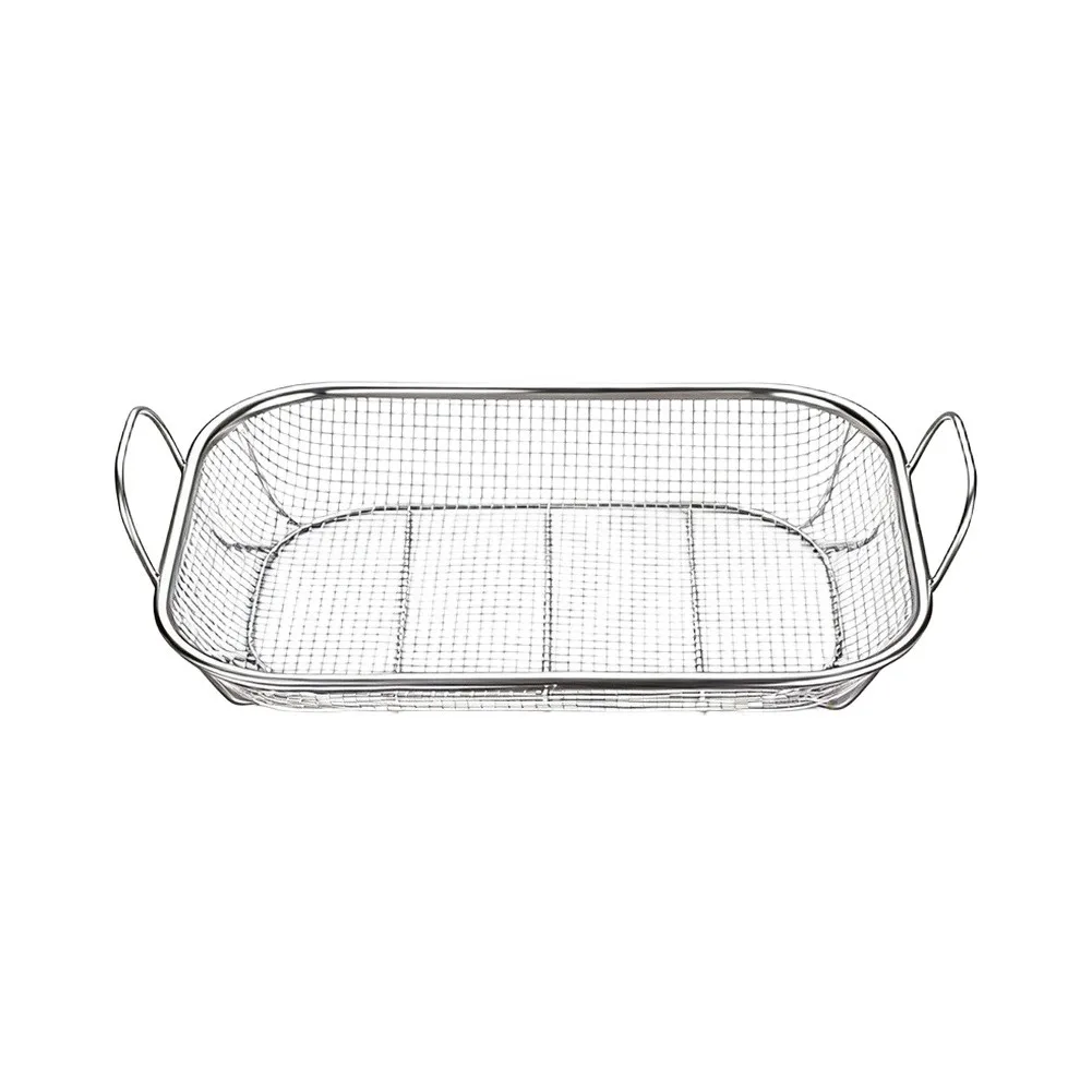 Stainless Steel For Outdoor Grill Pan 42 for x 27.5 for x 10 cm Heat Resistant Handles Secure Grip for Flipping Food Over Flame