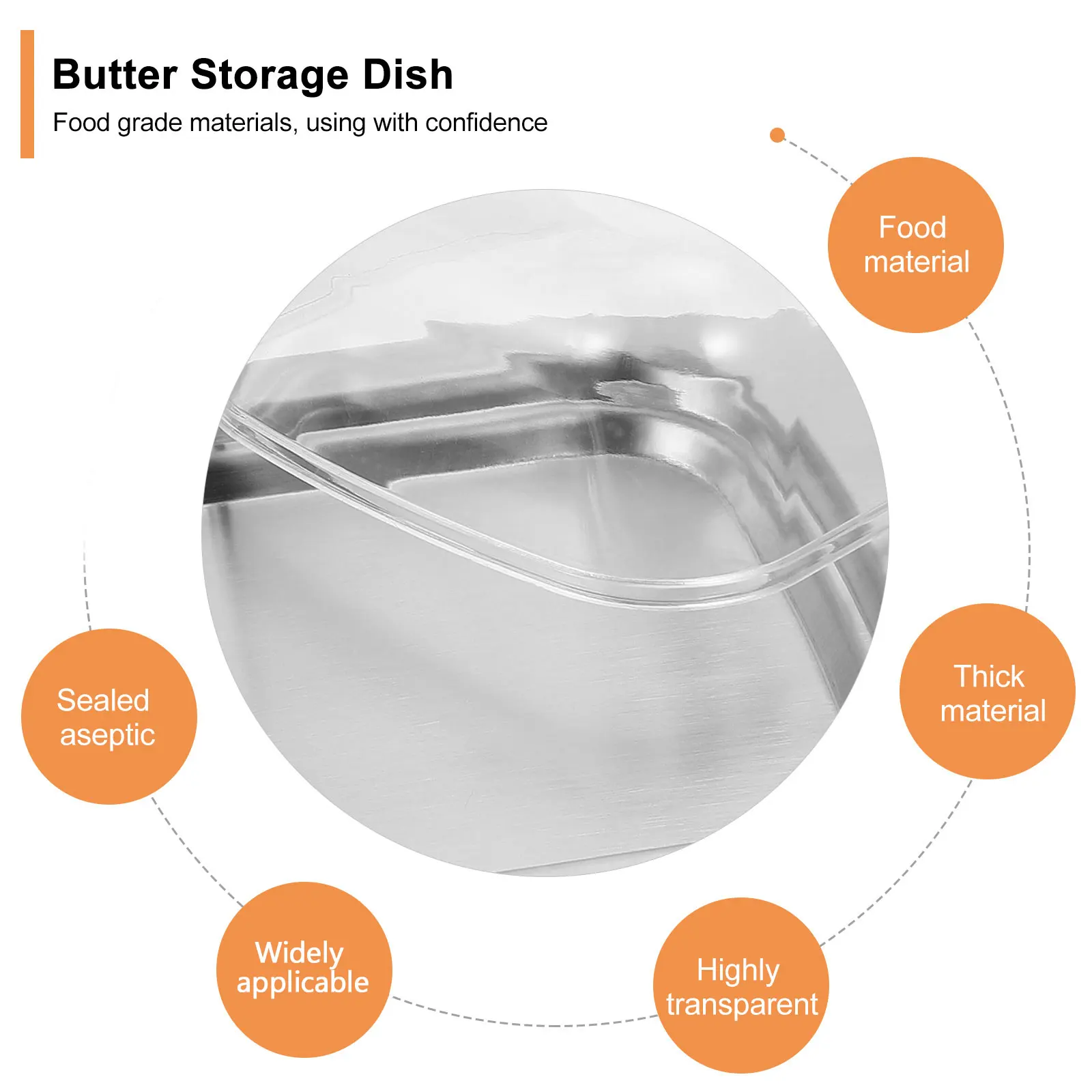 

Butter Box Steel PP Material Food Container Practical Household Tableware Kitchen Tableware Storage Dish