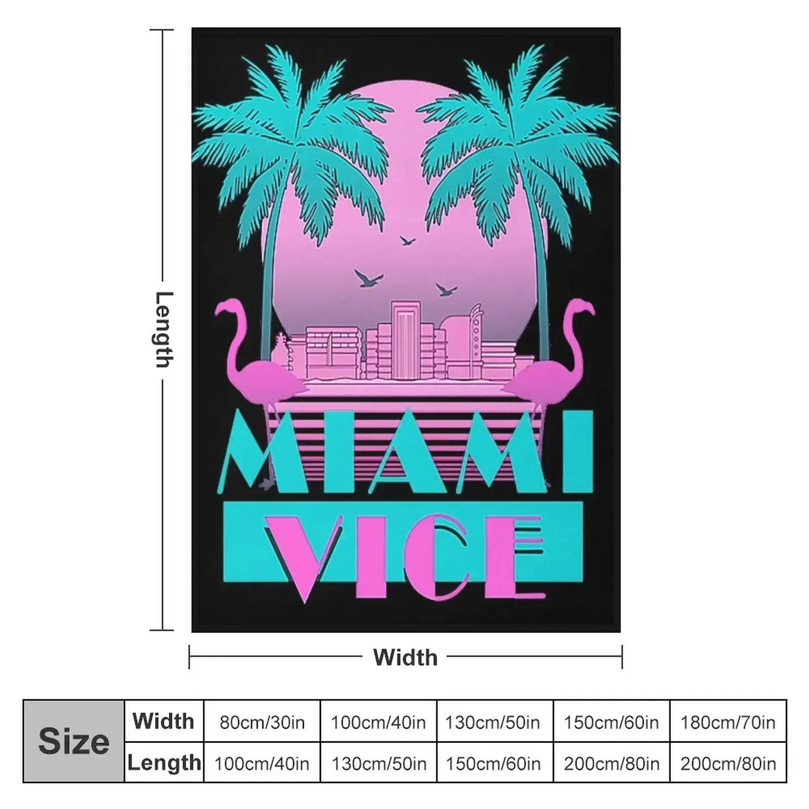 Miami Vice - Retro 80s Design Throw Blanket blankets and throws Fashion Sofas Cute For Decorative Sofa Blankets