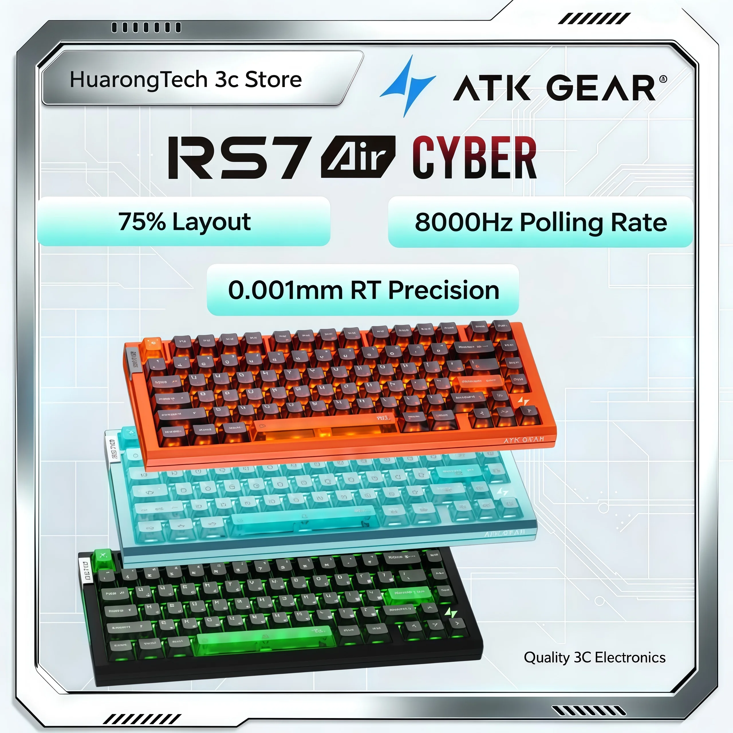 Gaming Keyboard Magnetic Switches - Игровая проводная клавиатура ATK RS7 Air
