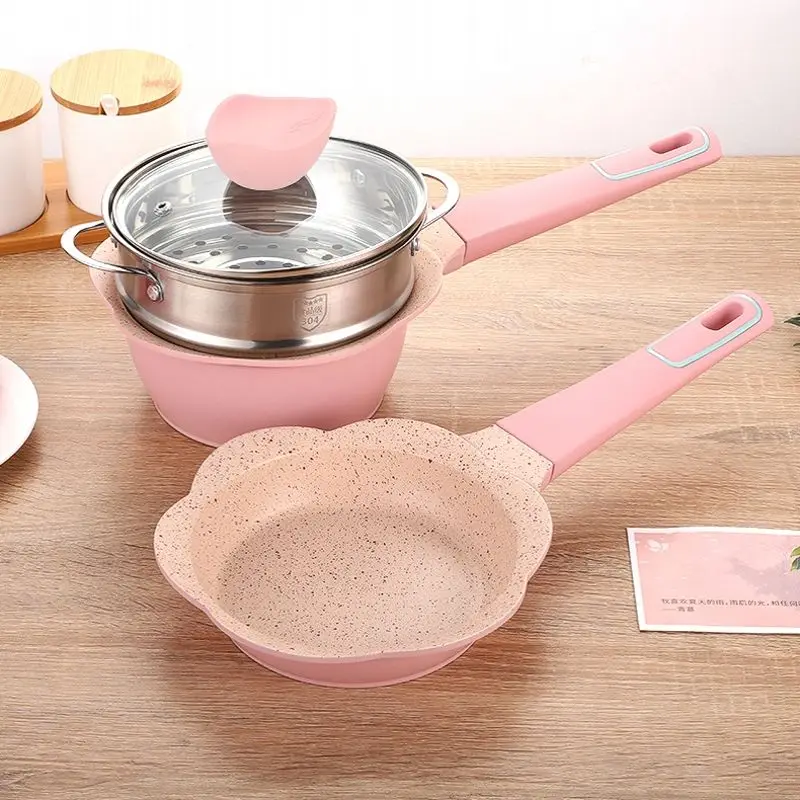 Pan Wheat Rice Stone Milk Pot Non-stick Soup Pot Baby Darling Food Supplement Pot Instant Noodle Pot Dormitory Small Hot Pot