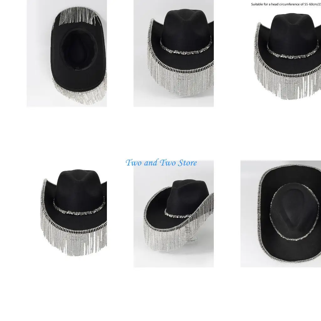 hx6f-クールなディスコハット-キラキラタッセル-カウボーイハット-カーニバル音楽祭用
