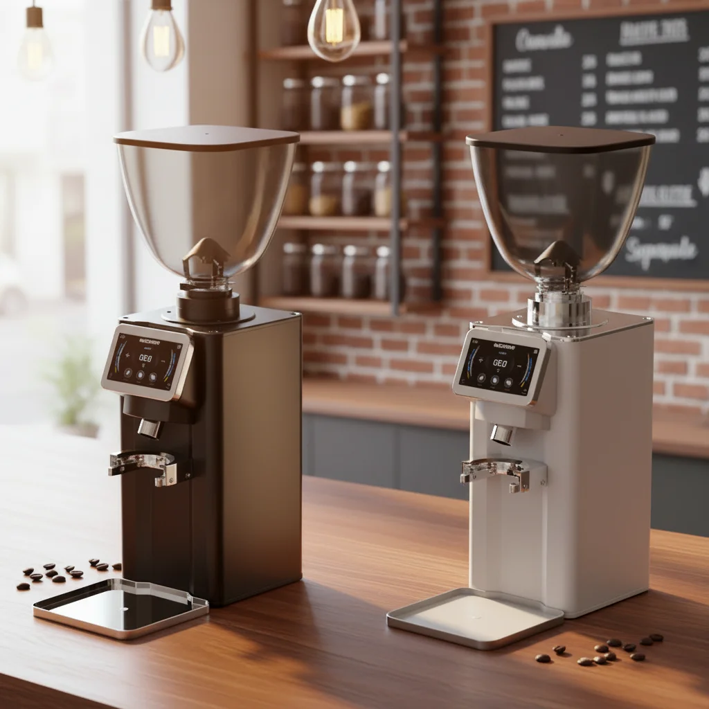 84mm Electric Coffee Bean Grinder, Ghost‑tooth Burr Mill With 80‑level Grind Adjustment Settings For Commercial Cafe Use