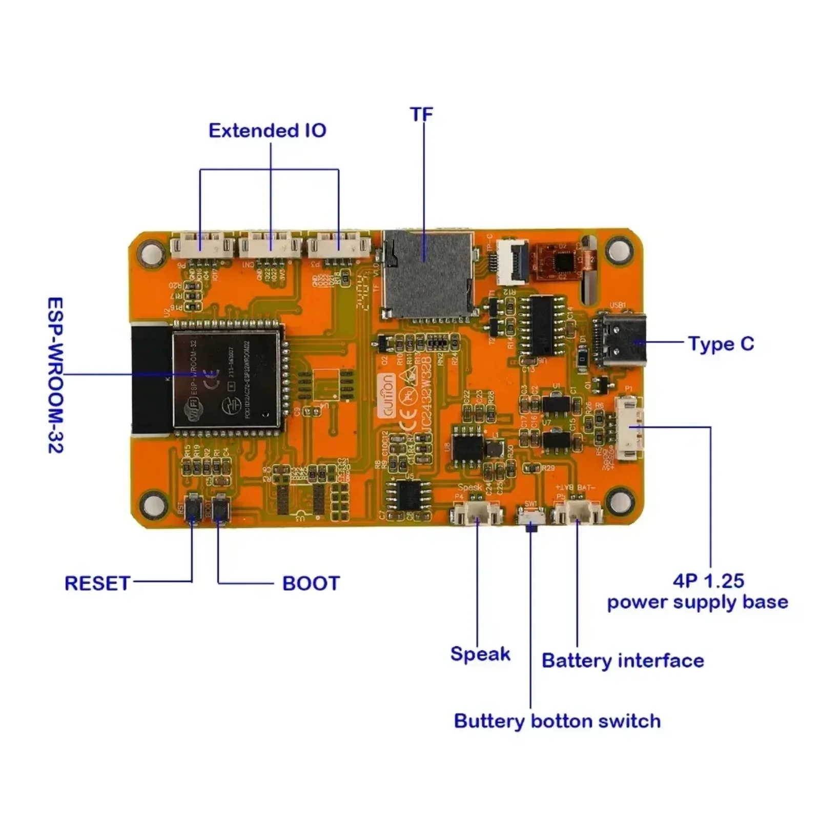 ESP32 2.8" TFT LCD Display Module with Capacitive Touch Screen, WiFi+BT, ST7789 Driver, 240x320 Resolution