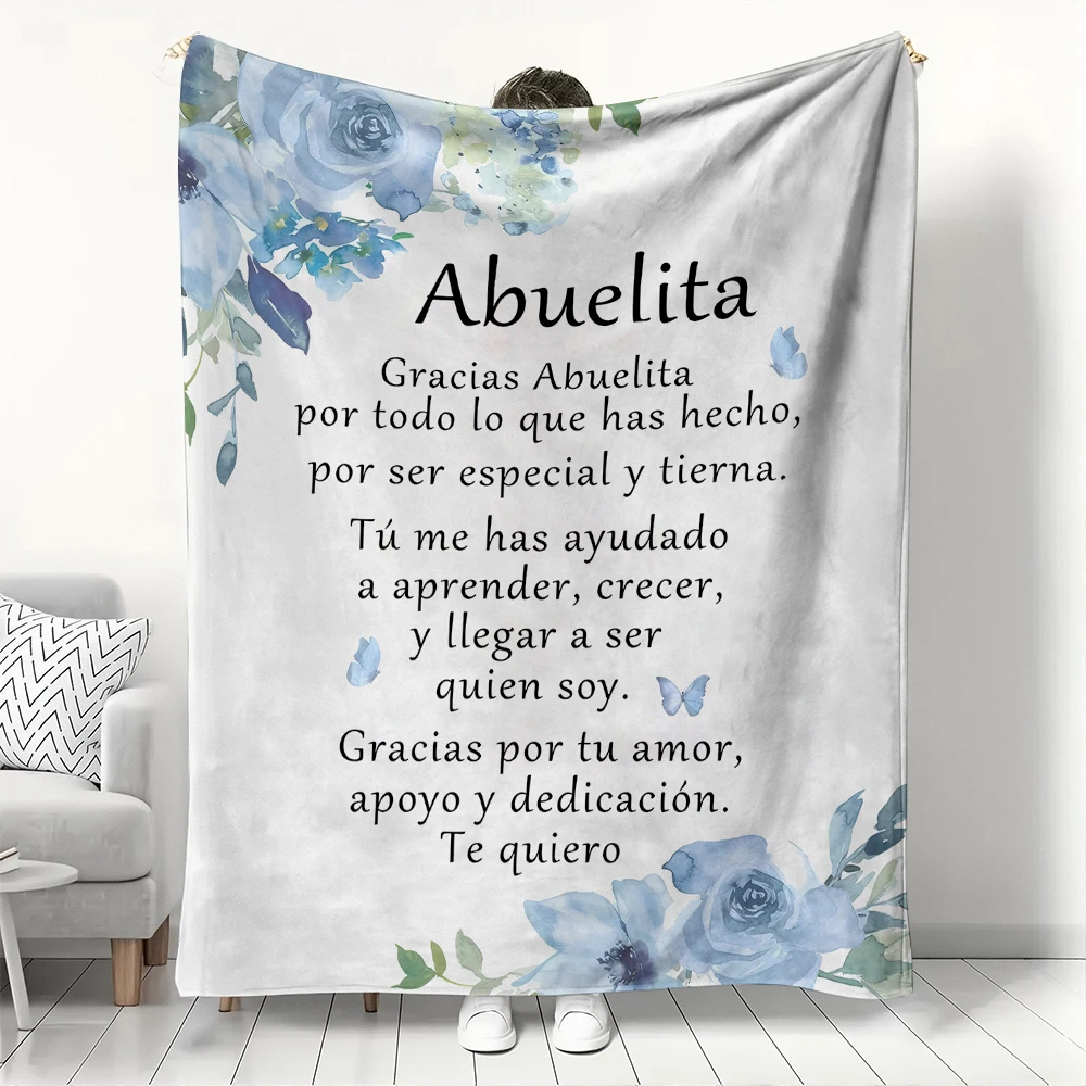 Regalo para Abuelita, Abuelo, Mamá, Papá: Mantas Delgadas para Aniversario, Cumpleaños, Día del Padre, Día de la Madre, Regalo Festivo, Uso en las Cuatro Estaciones