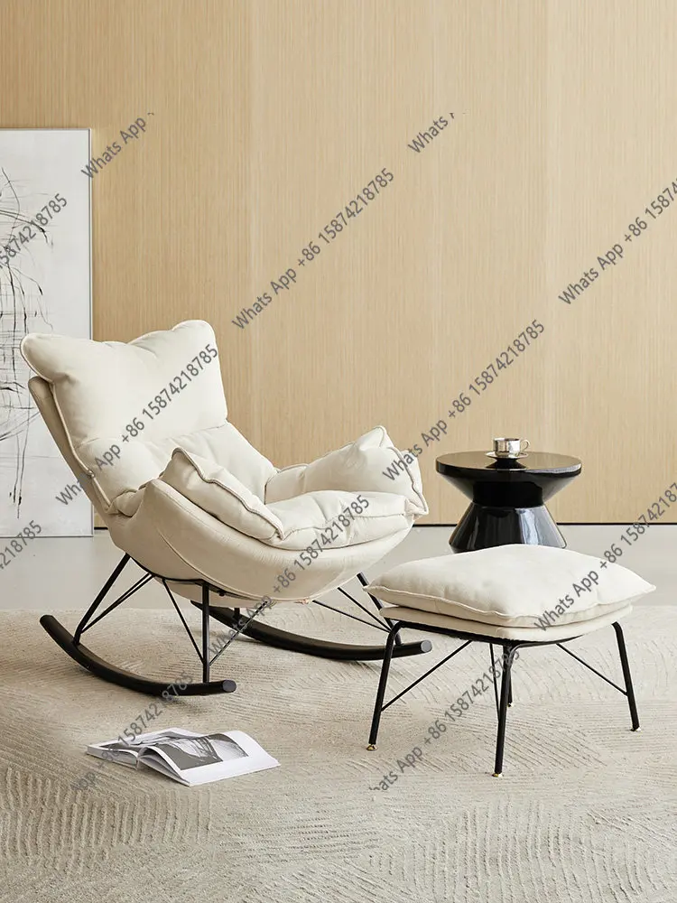 Light luxury modern technology cloth rocking chair snail recliner balcony home leisure urban retro simulation leather rocking