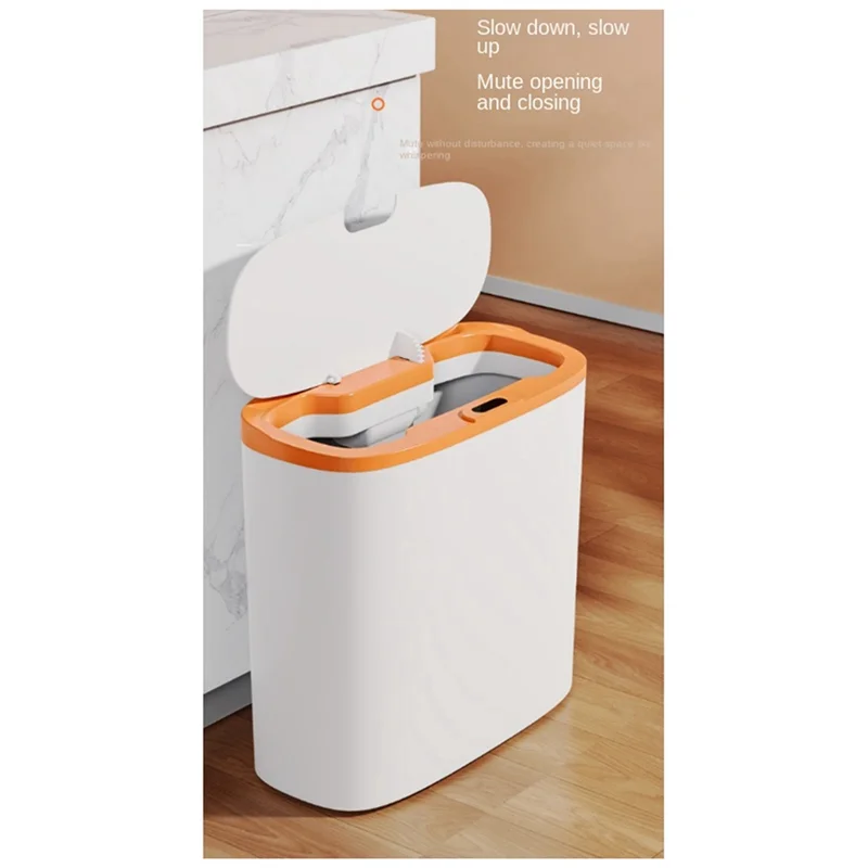 AY03-Infrared Inductive Space Trash Can Household Lidded Trash Can Living Room Kitchen Office Battery Smart Trash Can Easy To Us