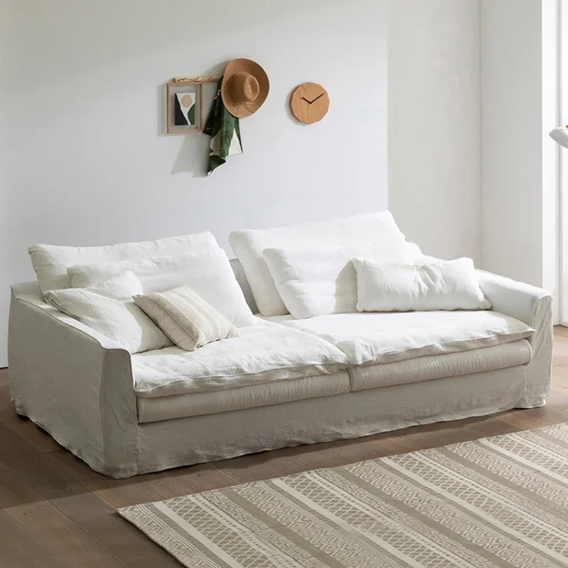 

White Simple Modern Sofa Chair Unique Soft Nordic Designer Loveseat Sofa Puffs Individual Divano Soggiorno Apartment Furniture