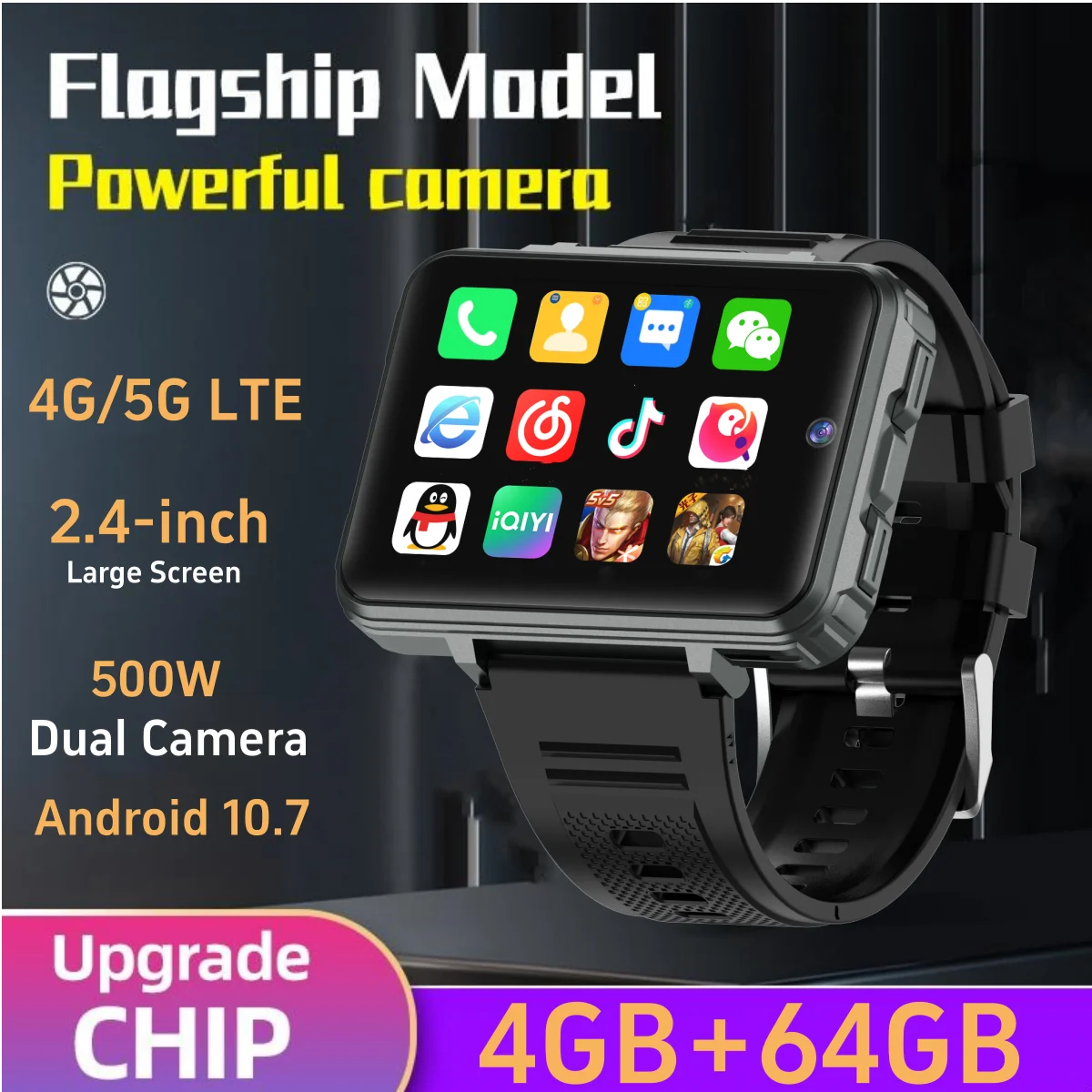 

NEW VP999 Global Version 4G NET Smartwatch Android OS 1500mAH Battery 2.4" Screen Blood Pressure GPS Location Men Smart Watch