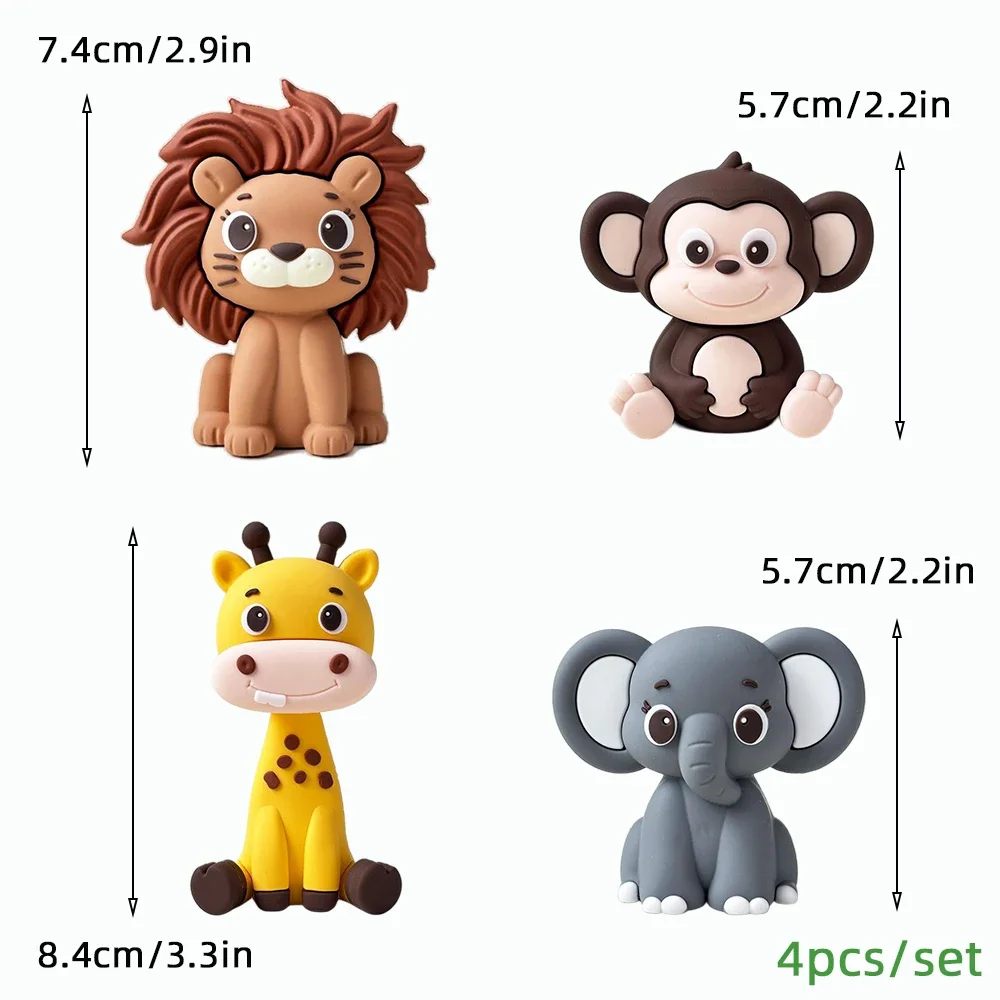 Safari-Kuchenaufsätze, wilde Tiere, Löwe, Elefant, Giraffe, Affe, Dschungel, Thema, Geburtstagsfeier, Kuchendekorationen für Kinder, Jungen und Mädchen – Detail 23