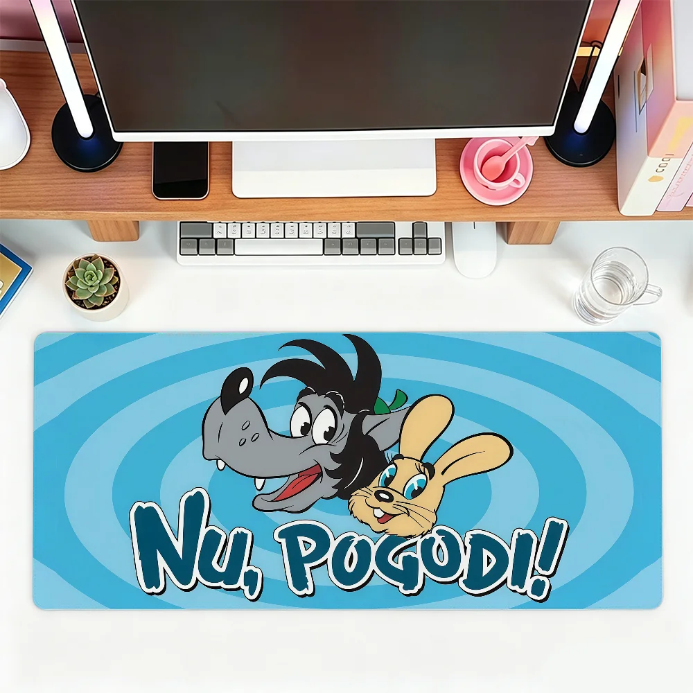 Russian Animation Nu Pogodi Well Just You Wait Mouse Pad For Office Gaming And Keyboards Non-Slip Large Waterproof