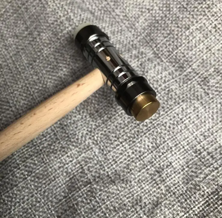 Watch Repair Tool Hammer with Wooden Hand 2 in 1 Brass Plastic Head Mallet for Watchmakers W0629