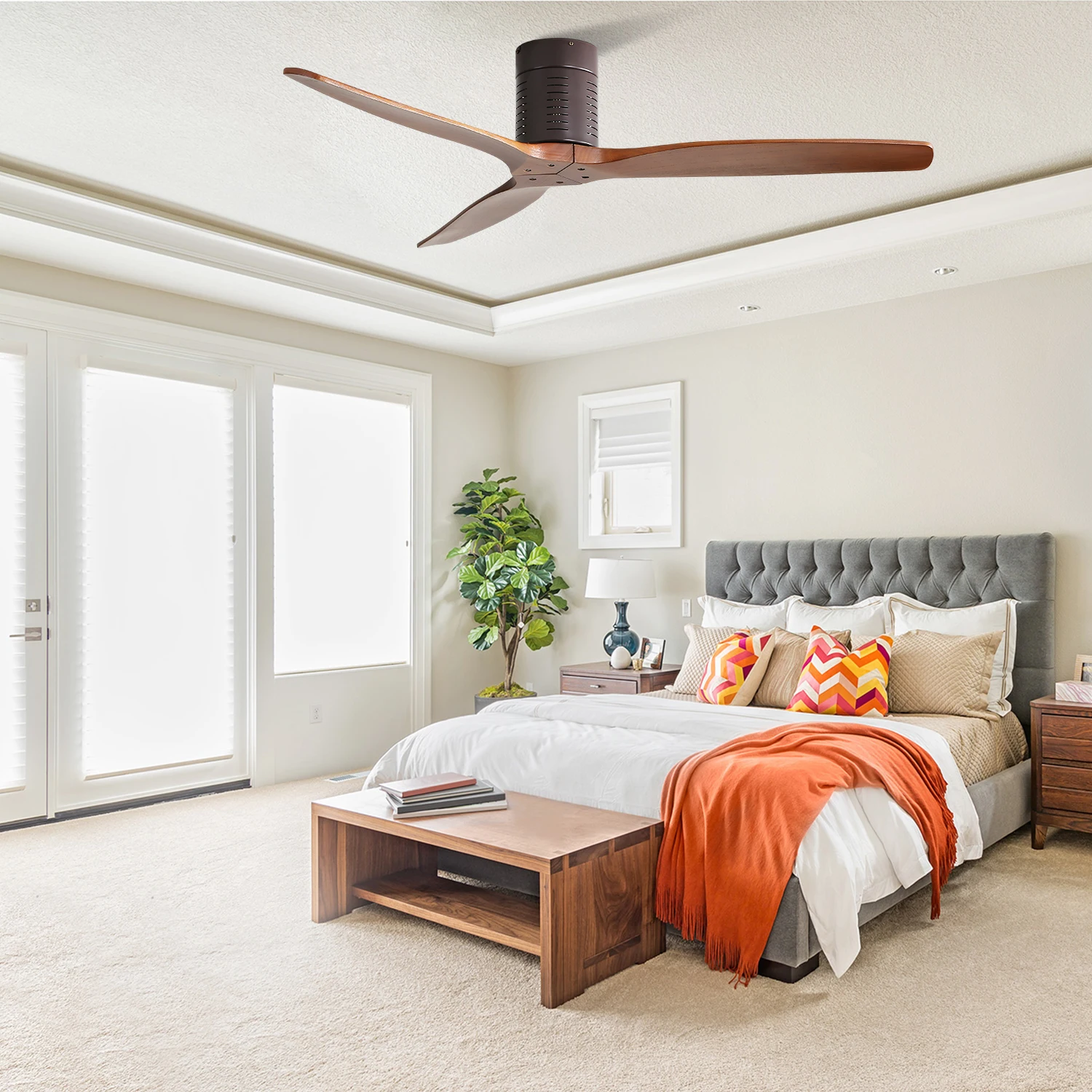 Sofucor  52-inch DC Ceiling Fans With Remote Control Simple Ceiling Fan Without Light Home Fan