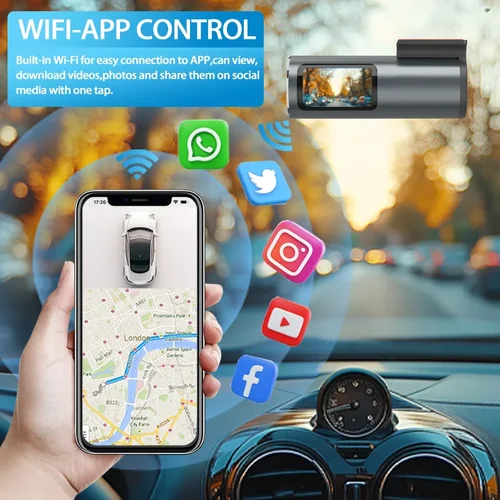 Imagen 2 del producto Cámara de salpicadero 4K WiFi GPS cámara de salpicadero para coches Mini frente coche DVR 24H modo de estacionamiento G-Sensor grabadora de vídeo de conducción de coche grabación en bucle