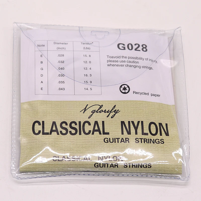 Classic Guitar Strings Nylon Strings E B G D A E For Classic Guitar Parts & Accessories silver color G028 6Pcs/Set