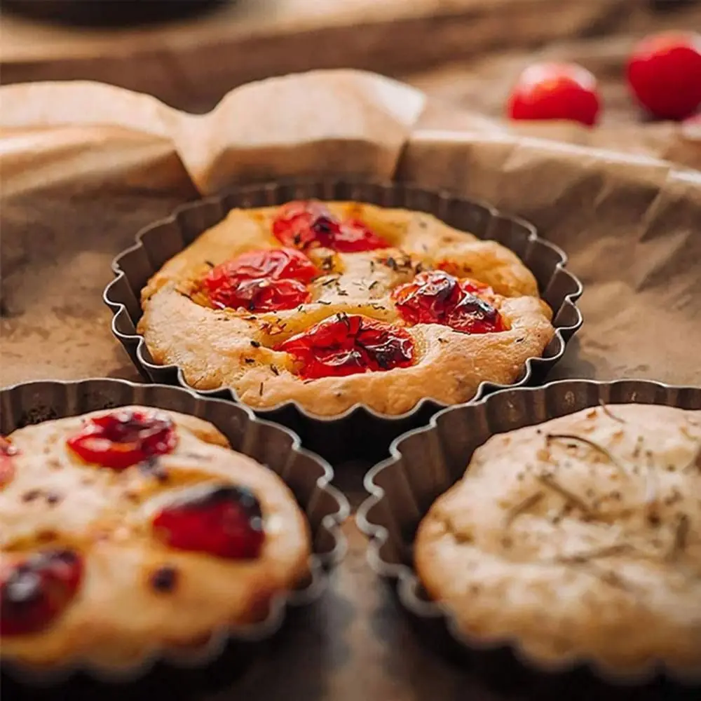 

Tart Pans Removable Bottom Non-Stick Molds Easy Clean Loose Bottom Pizza Mould Round Shape Heavy Duty Cake Mould Home Baking