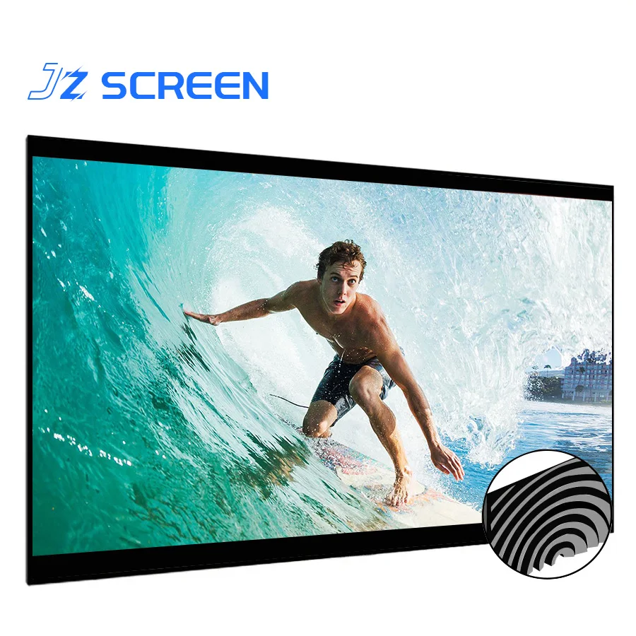JZ SCREEN72 "~ 120" Fresnle ALR cadre fixe écran de projecteur lumière ambiante rejetant l'écran de projecteur UHD pour projecteur longue portée