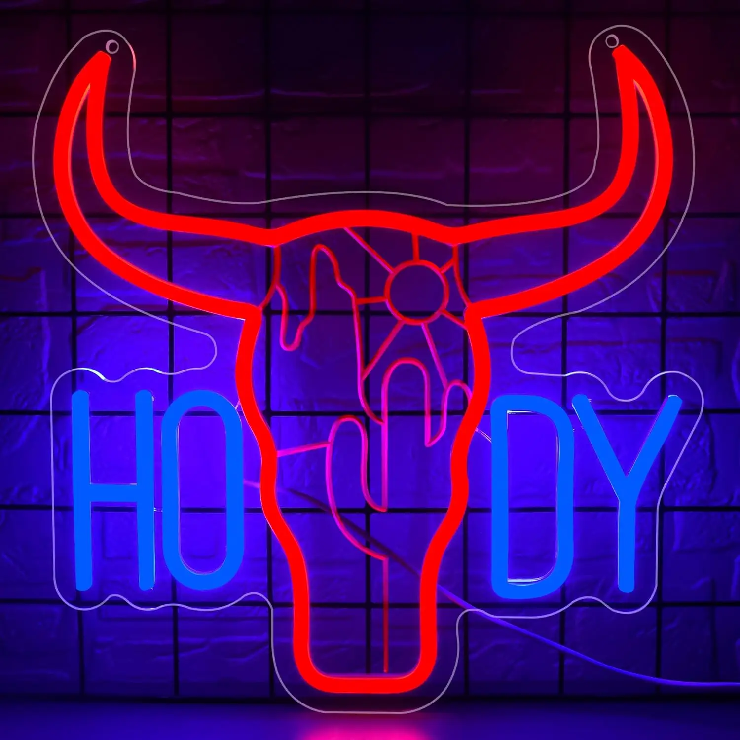

Неоновая вывеска Howdy с USB-подсветкой LED для гаража, бара, игровой комнаты, спальни, декоративная, персонализированная, подарок, настенное искусство, вывеска Bull