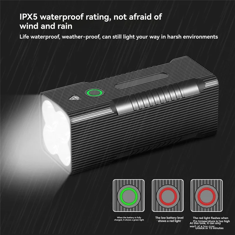 

ABHT-10400Mah Велосипедный фонарь Передняя USB аккумуляторная велосипедная фара BT60 Светодиодный супер яркий фонарик Передние фонари Задняя задняя часть