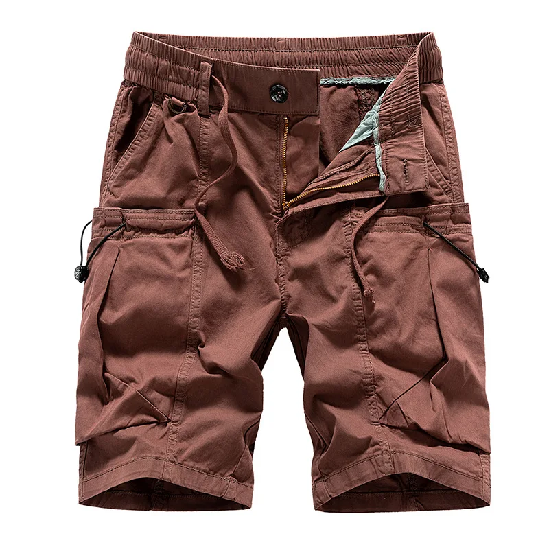 New Fashion Men Summer Vintage Cargo Shorts Jogger Loose Multi Pockets Casual Tooling Shorts Pants Quality Male Cotton Shorts