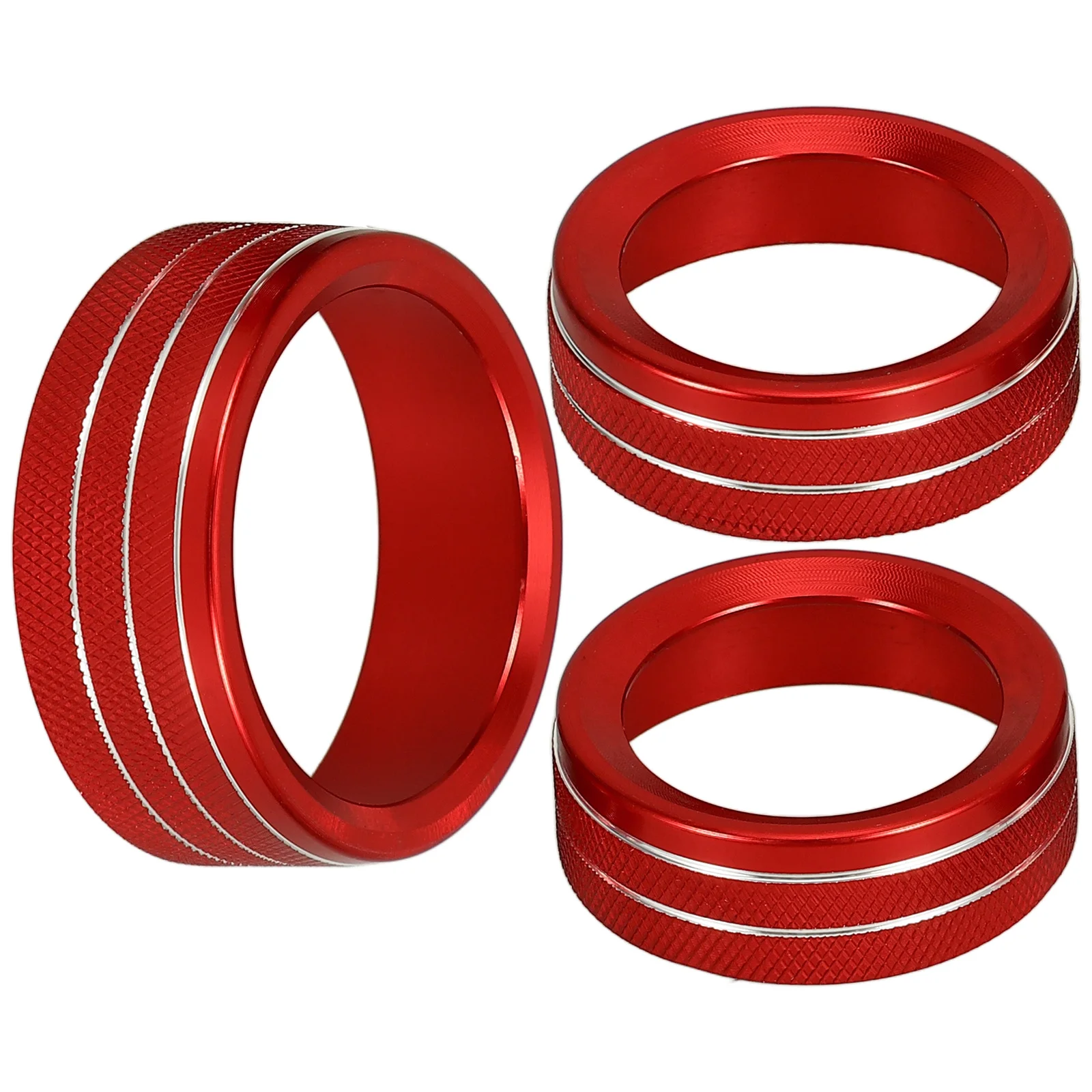 

3Pcs Air Conditioner Knob Rings Aluminum Car Interior Button Covers Easy Install Car Accessories Volume Knob Cover Auto Trim