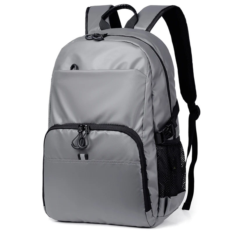 Gray Backpack Stylish Casual Waterproof Backpack Multifunctional Large Capacity Laptop Bag