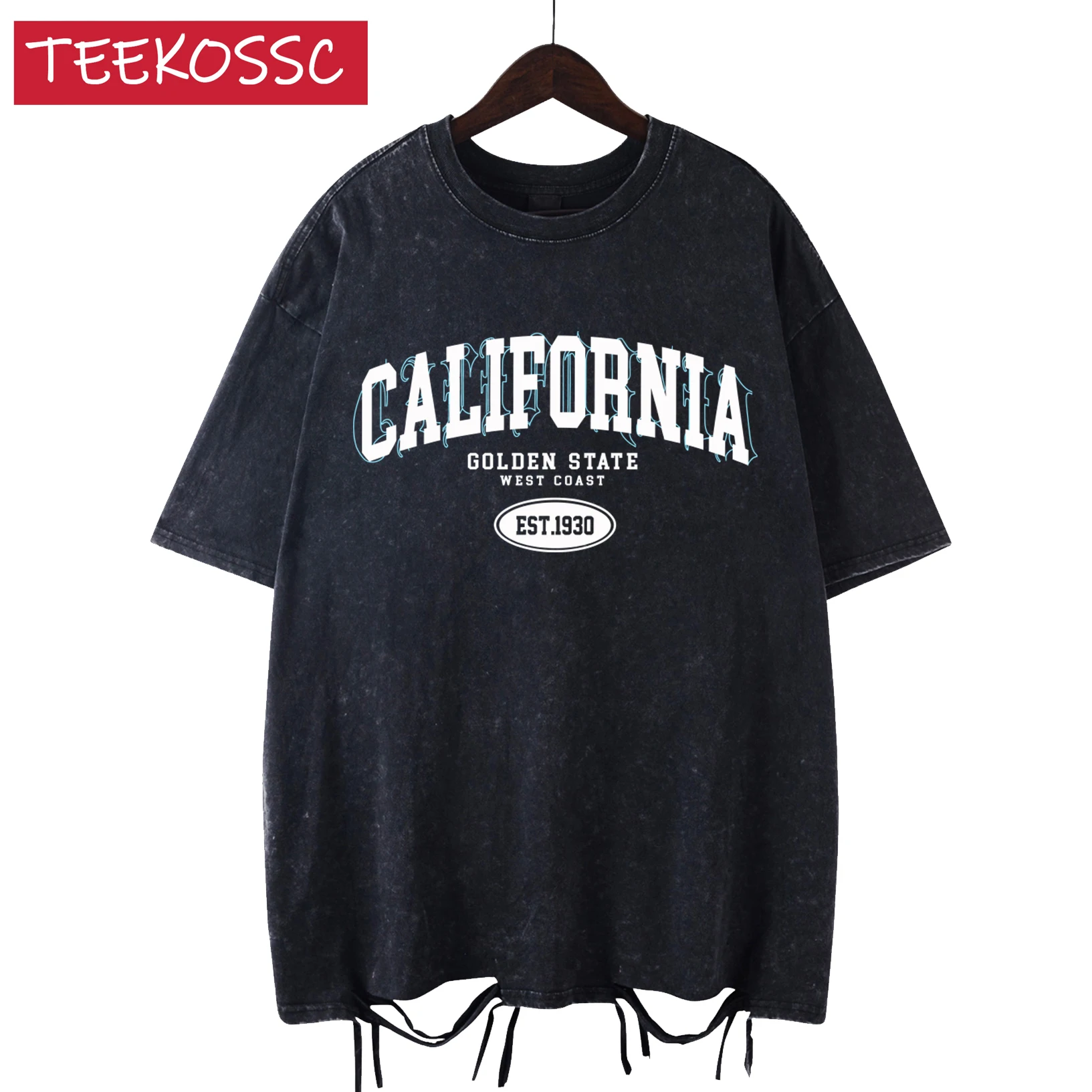 

Футболка Golocn State California Est, мужские летние универсальные топы, модная хлопковая уличная одежда унисекс с круглым вырезом и короткими рукавами