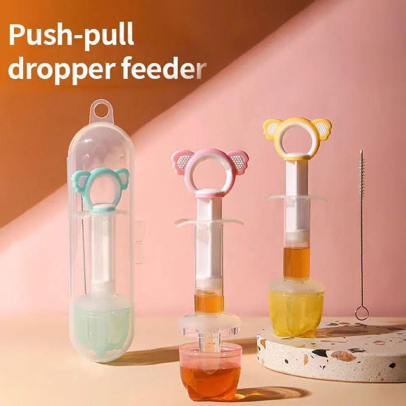 เด็กยา Feeder เข็ม Feeder เด็กปลอดสาร BPA เกรดอาหารบีบ Dropper Dispenser Anti-Choke ยา Dropper Pacifier