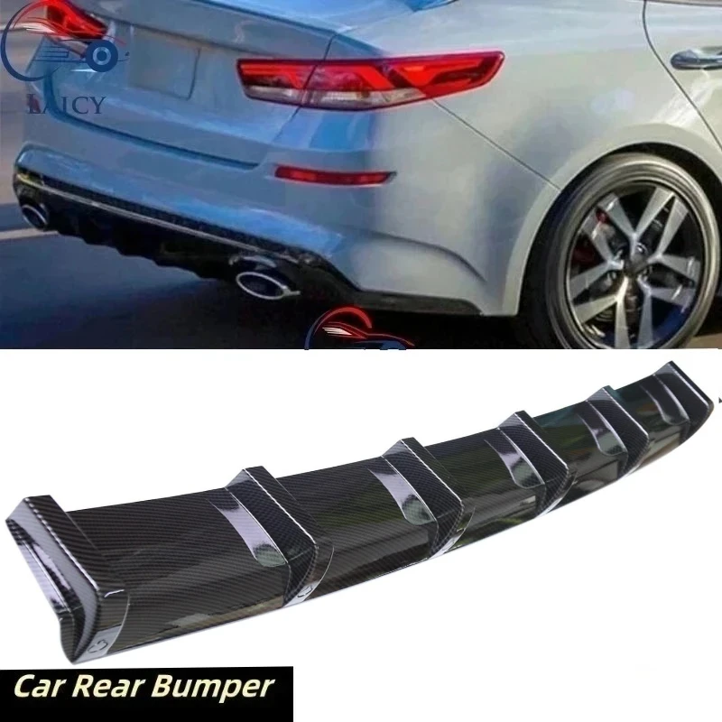 LAICY For K-ia Optima Car Rear Bumper Side Diffuser Lip Spoiler Splitter Spoiler Shark 6 Fins Wing Body Kit Black