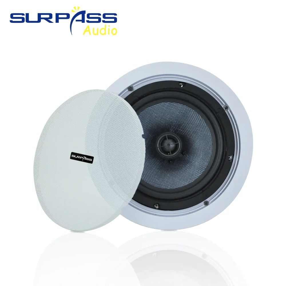 8 Inch Passive Coaxial Ceiling Speaker 70V/100V/8Ohm with Back Cover In Wall Ceiling Loudspeaker Audio Music Speaker PA System