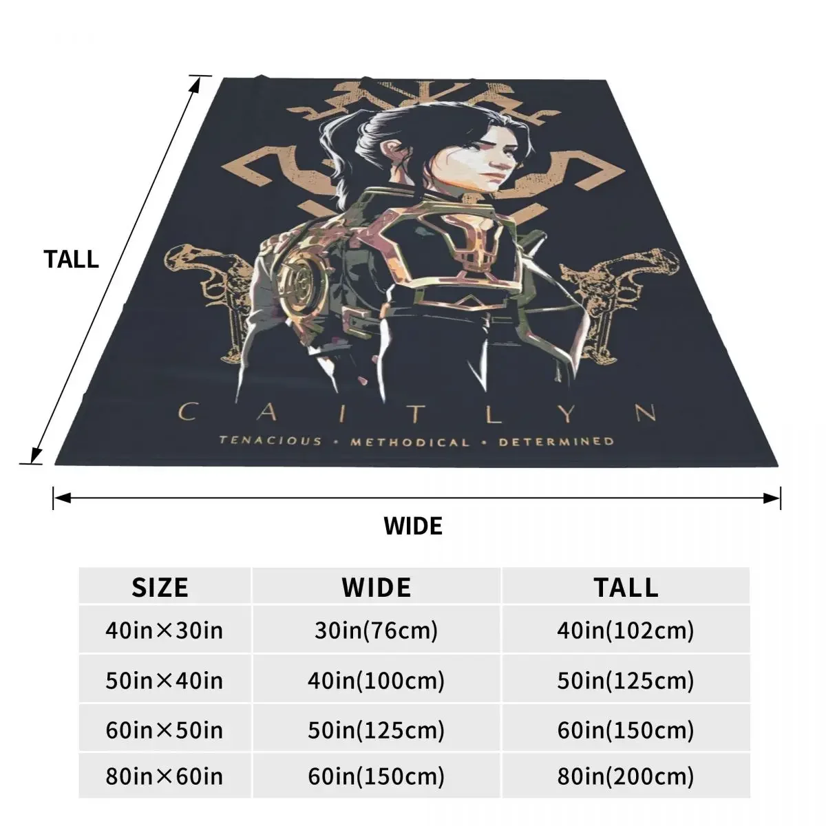 Arcane Caitlyn Game Flannel Blanket Warm Soft Throw Blanket for Outdoor Picnic Print Bedspread Sofa Bed Cover