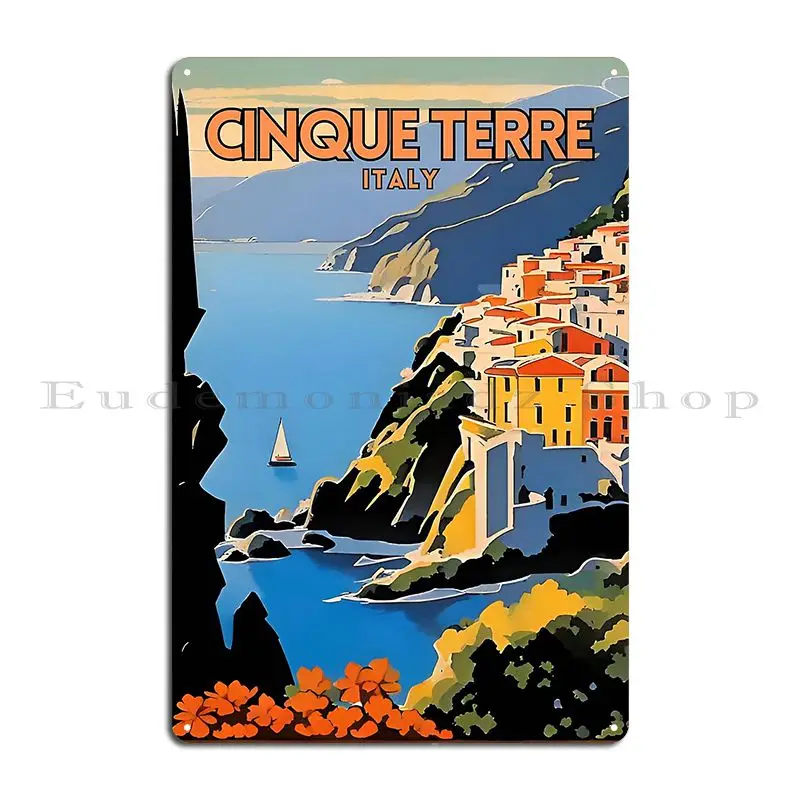 Cinque Terre Italy Travel Zionposteria Metal Sign Poster Customized Living Room Wall Cave Cinema Pub Mural Tin Sign Poster