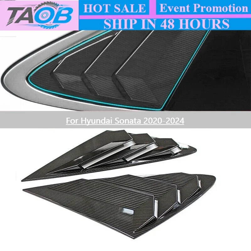 Car Rear Window Louver For Hyundai Sonata 2020-2024 Triangular Shutter Trim Cover Sticker Air Vent Auto Body Kit Car Accessories