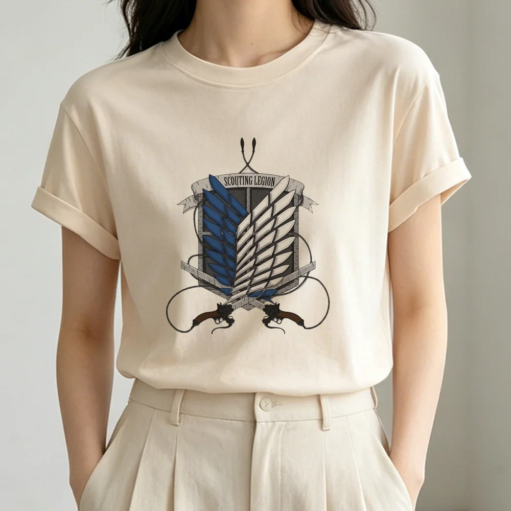 Attack on Titan t-shirt girl korean fashion dollette summer Psychedelic graphic top tees japanese grunge party cute streetwear