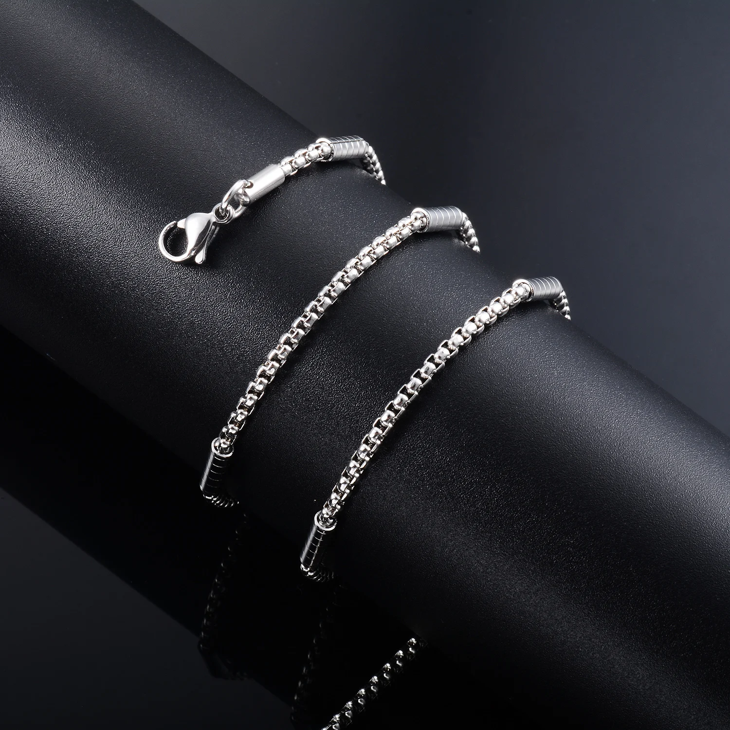 Yadreva Neuankunft Edelstahl-Halskette Handgefertigte Schlangen- und Zylinderkette für Männer und Frauen Schmuck – Detail 3