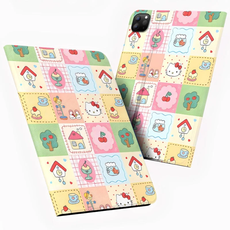

Чехол Hello Kitty для iPad Funda ipad 8/9/10 Air 4 5 M2 M3 10,2 дюйма 10,9 дюйма A16 11 дюймов Защитный чехол Pro4 5 6 12,9 дюйма M4 Чехол для планшета