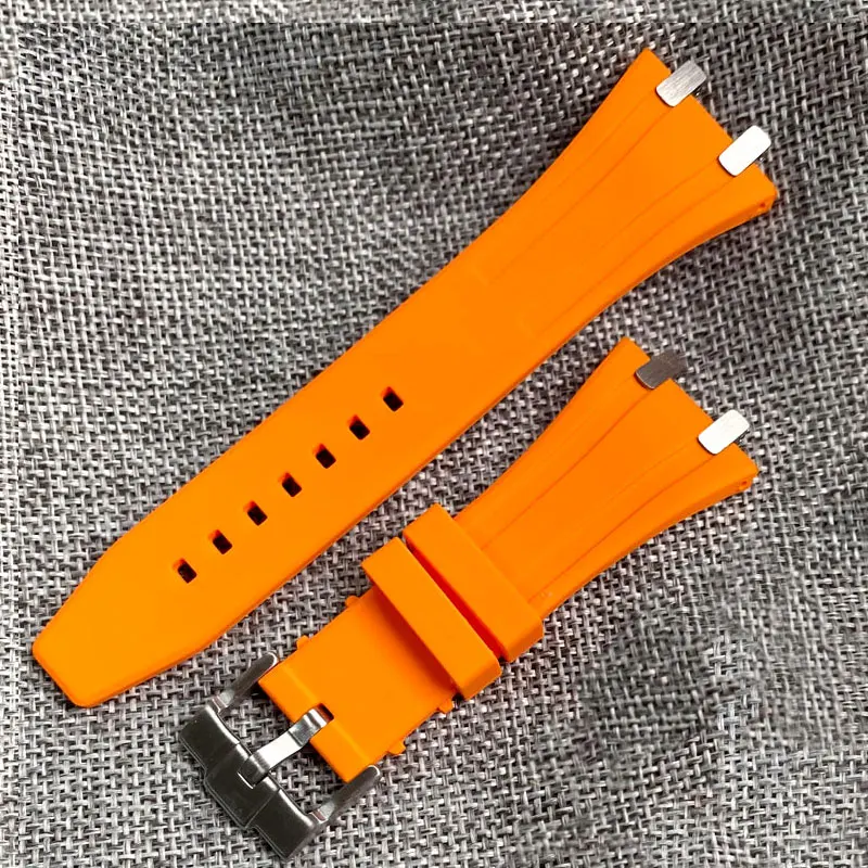 20mm Watch Rubber Strap For 40mm NH35 NH36 Automatic Octagon Watch Case Replacement Wristwatch Band