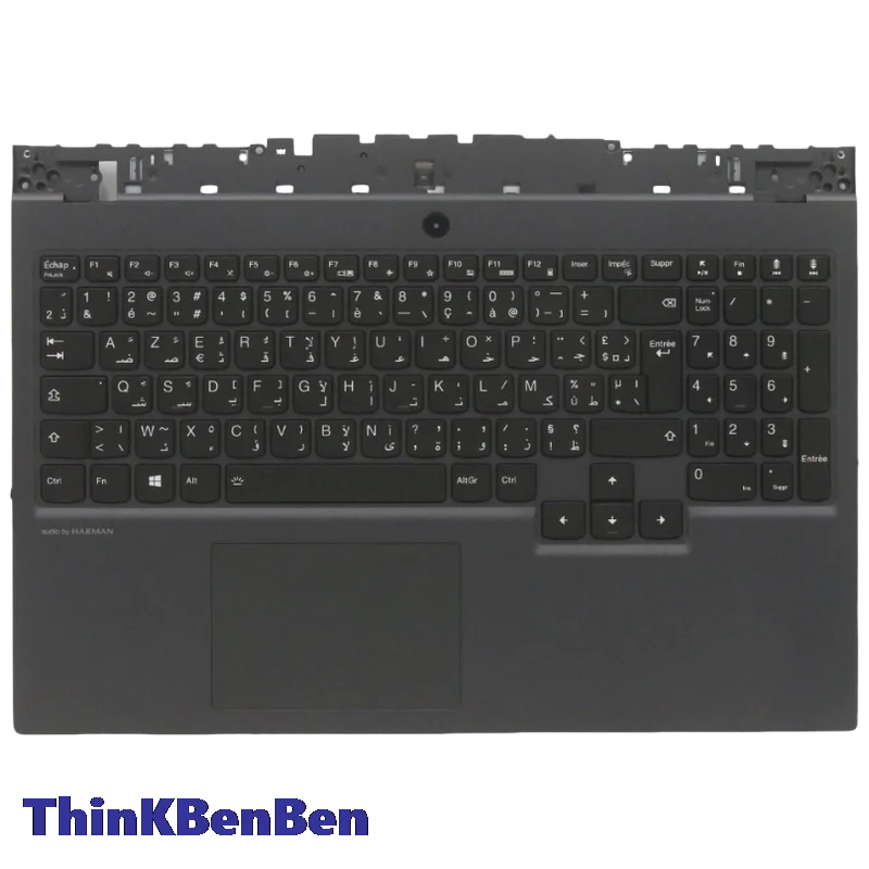 French Arabic Black Keyboard Upper Case Palmrest Shell Cover For Lenovo Legion 5 15IMH05 15ARH05 H Y7000 R7000 2020 5CB0Z27706