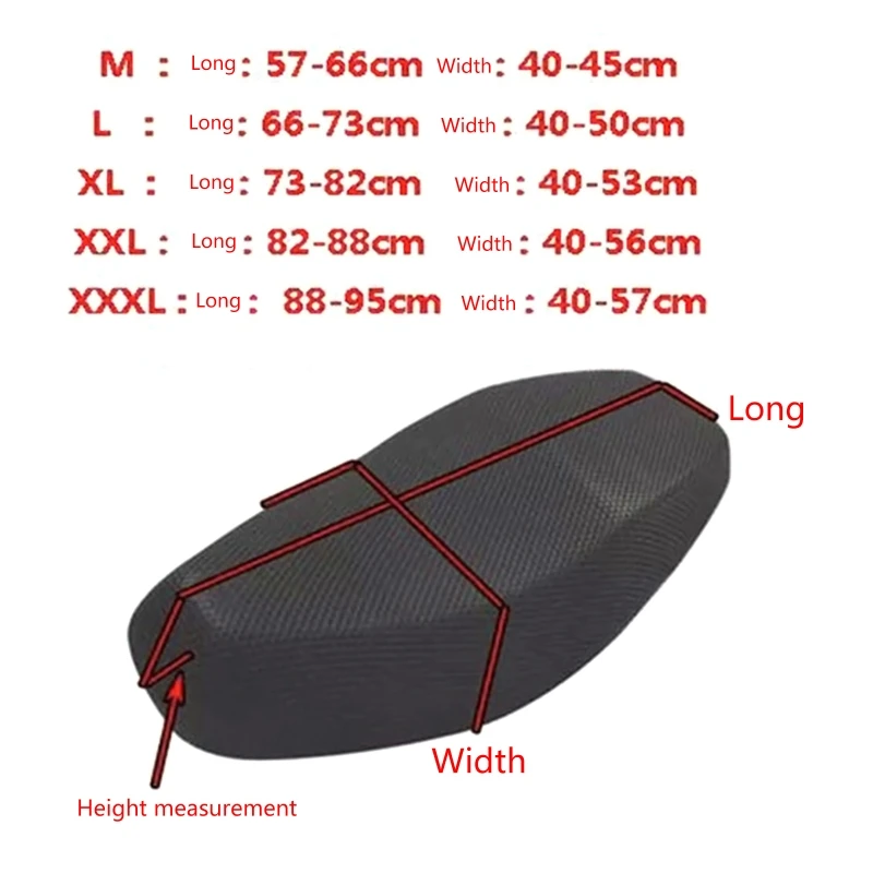 U90C Motorcycle Scooter Moped Seat Cover Seat Anti-Slip Cushion 3D Spacer Mesh Fabric Breathable M-3XL Seat Cover