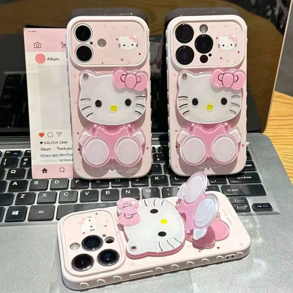 Creative anime peripheral phone case holder for iPhone 17 16 15 14 13 12 11 ProMax 3D cute cartoon character cat soft shell gift