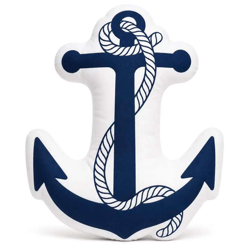 Nautical Anchor Maritime Sailor Boating Sailing Plush Pillow Cushion Irregular Stuffed Throw Pillow Home Decor Gift Sofa Bed
