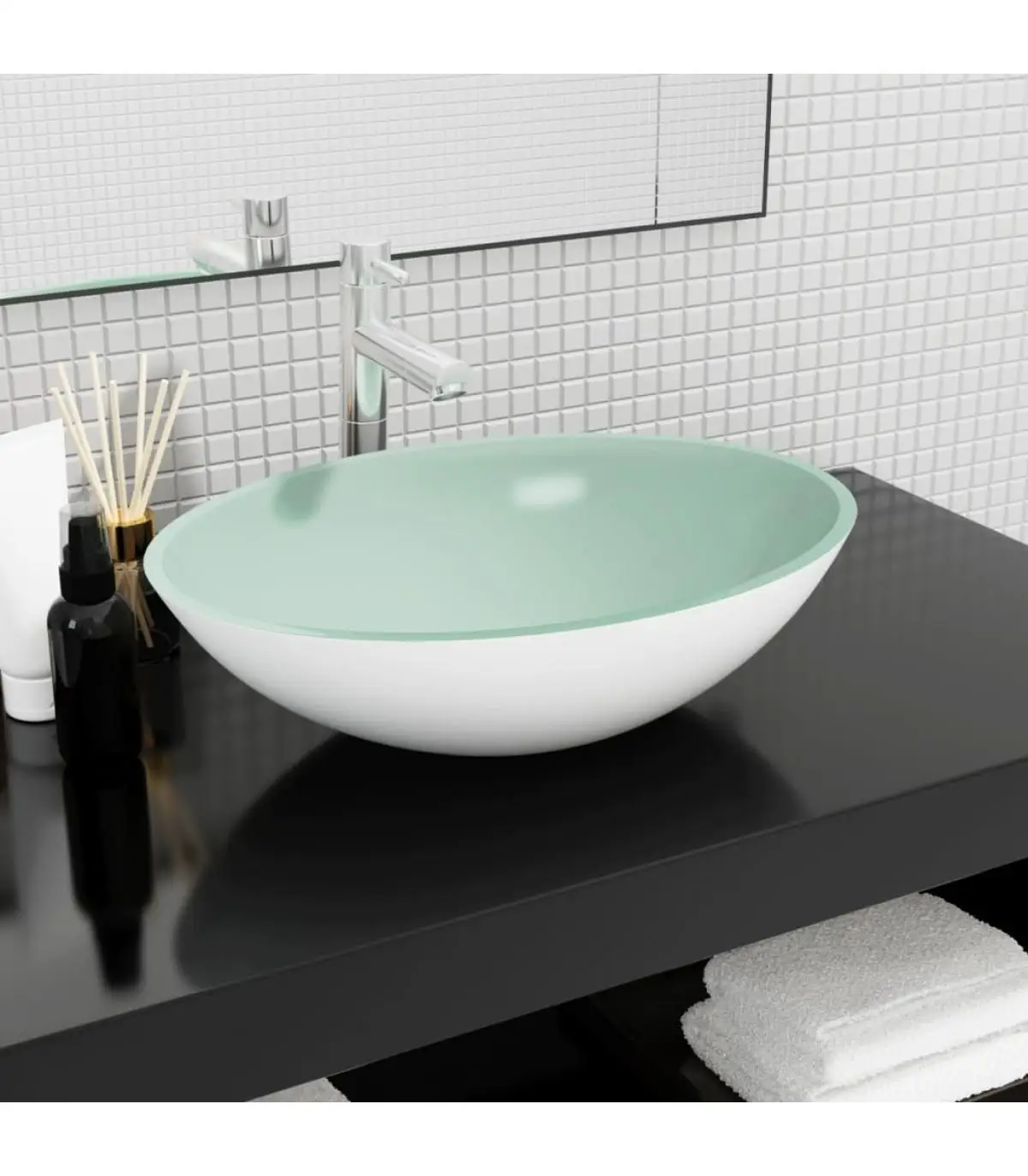 Washbasins white glass basin 50x37x14 cm