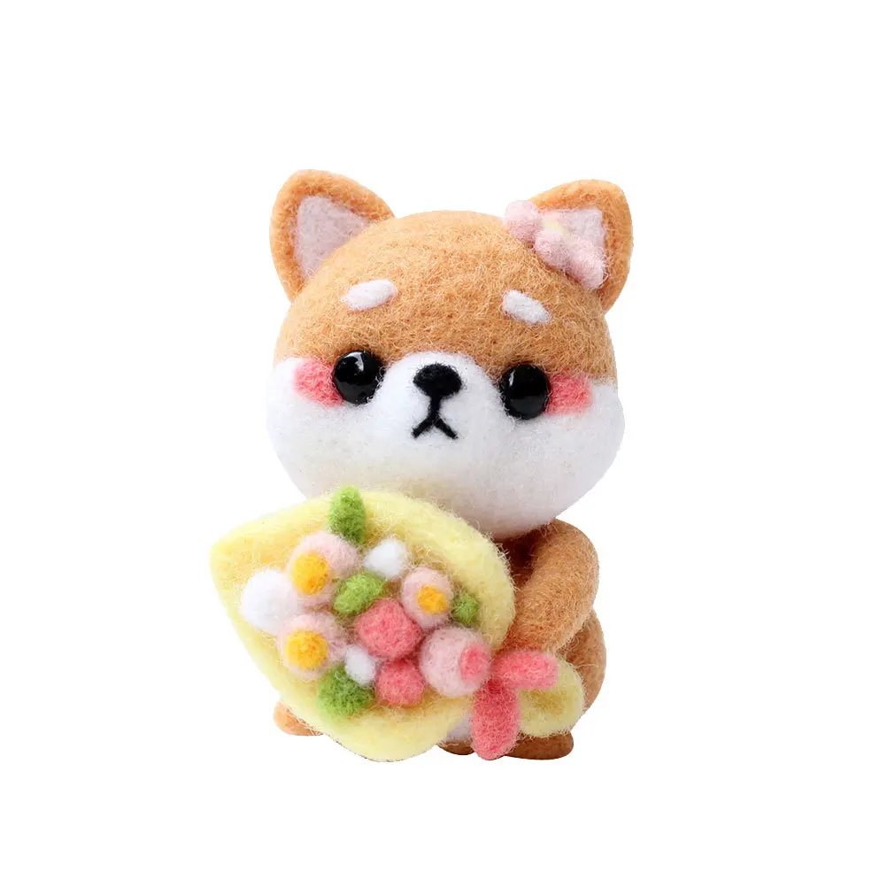 

Cartoon Sitting DIY Needle Felting Kit Wool Felt Material Set Craft Adults Gift Handcraft Tool Colored