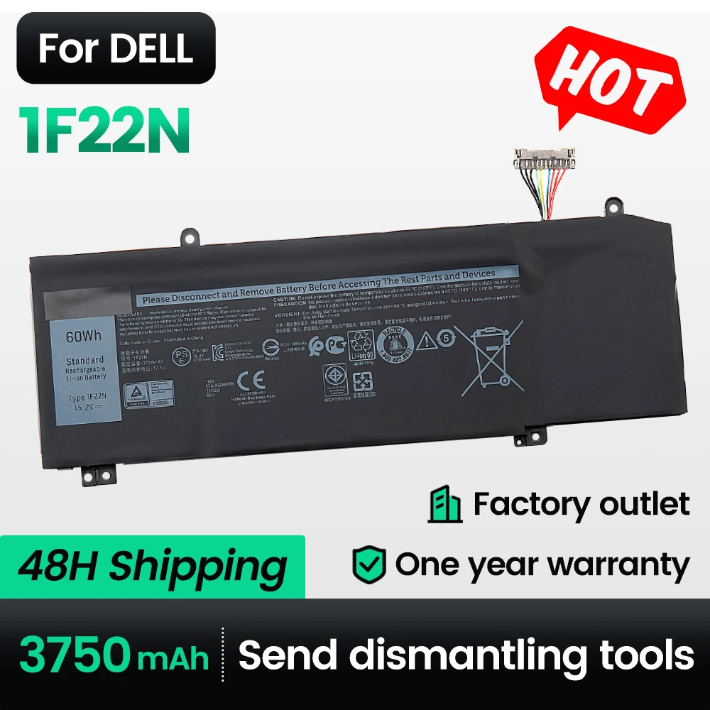 Keyuan 1F22N 3750mah Laptop Battery M15 M17 For DELL 2018 Orion P40E，P79F，P37E For Inspiron G5 5590|G7 7590